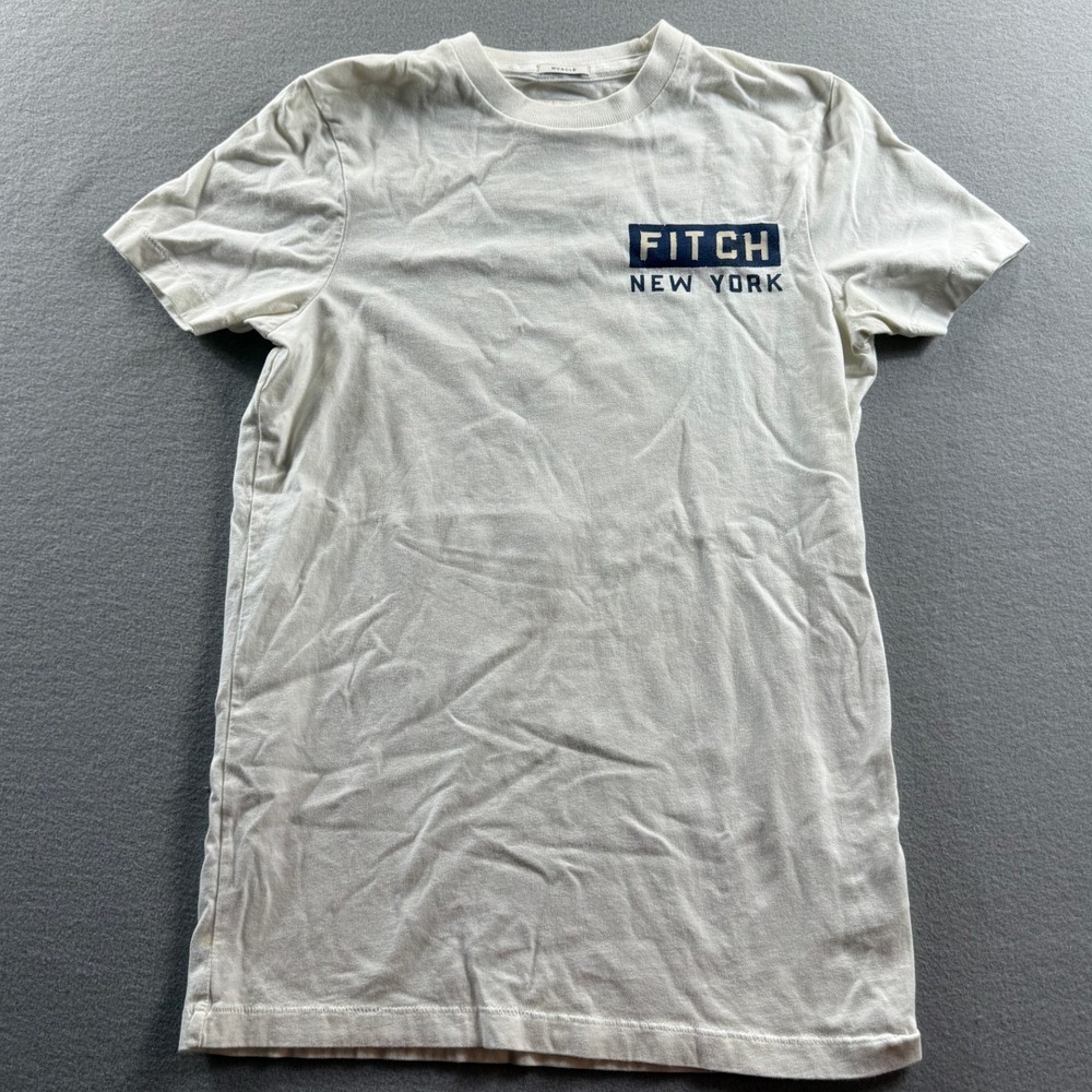 Abercrombie & Fitch T-Shirt Men S White Fitch Field Graphic Muscle Fit - Picture 2 of 6